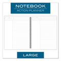 Cambridge Wirebound Guided Action Planner Notebook, 1-Subject, Project-Management Format, Gray Cover, 11 x 8.5, 80 Sheets
