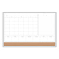 U Brands 4N1 Magnetic Dry Erase Combo Board, 36 x 24, White/Natural