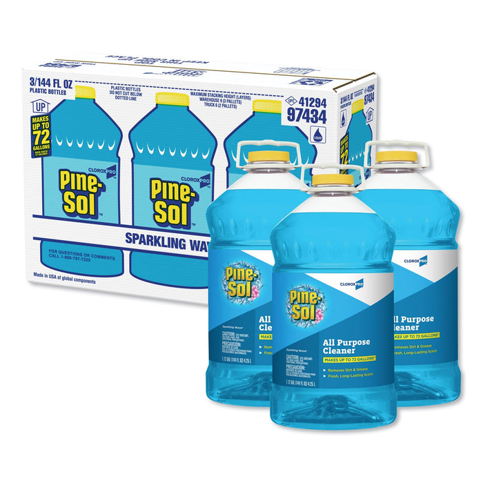 Pine-Sol All Purpose Cleaner, Sparkling Wave, 144 oz Bottle, 3/Carton