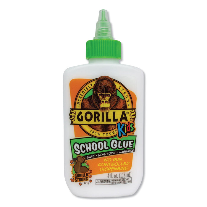 Gorilla School Glue Liquid, 4 oz, Dries Clear, 6/Pack
