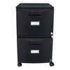 Storex Two-Drawer Mobile Filing Cabinet, 2 Legal/Letter-Size File Drawers, Black, 14.75" x 18.25" x 26"