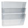 Storex Wall File, 3 Sections, Legal Size 16" x 4" x 14", Clear, 3/Set
