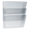 Storex Wall File, 3 Sections, Letter Size, 13" x 4" x 14",  Clear, 3/Set