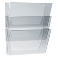 Storex Wall File, 3 Sections, Letter Size, 13" x 4" x 14",  Clear, 3/Set