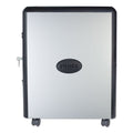 Storex Mobile Filing Cabinet with Metal Siding, 2 Letter-Size File Drawers, Silver/Black, 19" x 15" x 23"