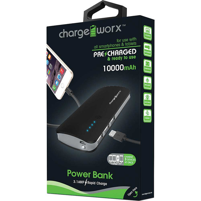 ChargeWorx® CX6740 10000mAh Portable Power Bank – Triple USB by Pasteur Pharmacy
