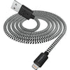 Chargeworx Braided Lightning to USB-A Charging Cable, 3ft, Durable Fabric Cord