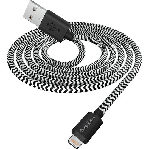 Chargeworx Braided Lightning to USB-A Charging Cable, 3ft, Durable Fabric Cord by Pasteur Pharmacy
