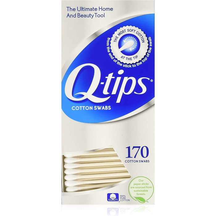 Q Tips Cotton Swabs 170 Ct Box by Pasteur Pharmacy