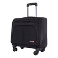 Swiss Mobility Purpose Overnight Business Case On Spinner Wheels, Fits Devices Up to 15.6", Polyester, 9.5 x 9.5 x 17.5, Black