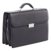 Swiss Mobility Milestone Briefcase, Fits Devices Up to 15.6", Leather, 5 x 5 x 12, Black