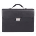 Swiss Mobility Milestone Briefcase, Fits Devices Up to 15.6", Leather, 5 x 5 x 12, Black