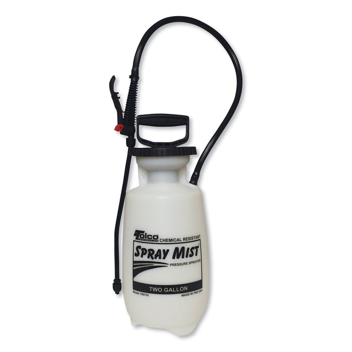 TOLCO Chemical Resistant Tank Sprayer, 2 gal, 0.63" x 28" Hose, White