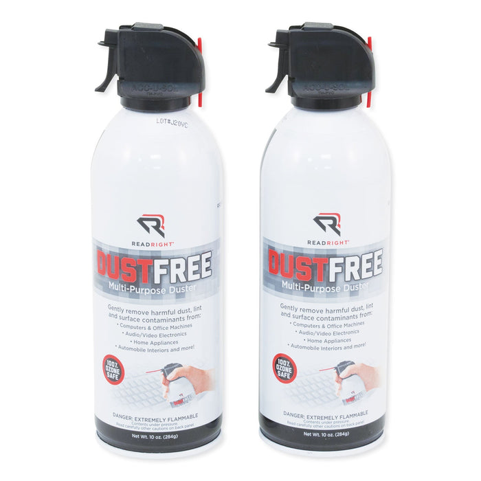 Read Right DustFree Multipurpose Duster, 10 oz Can, 2/Pack