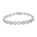 .925 Sterling Silver 1/2 Cttw Diamond Nested Circle Miracle Set Open Wheel 7" Fashion Link Bracelet (I-J Color, I3 Clarity) by Bids.com