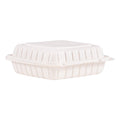 ProPlanet Hinged Lid Containers, Single Compartment, 9 x 8.8 x 3, White, Plastic, 150/Carton