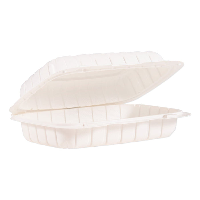 ProPlanet Hinged Lid Containers, Hoagie Container, 6.5 x 9 x 2.8, White, Plastic, 200/Carton