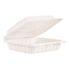 ProPlanet Hinged Lid Containers, Single Compartment, 9 x 8.8 x 3, White, Plastic, 150/Carton