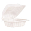 ProPlanet Hinged Lid Containers, 6 x 6.3 x 3.3, White, Plastic, 400/Carton