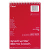 Mead Spell-Write Wirebound Steno Pad, Gregg Rule, Randomly Assorted Cover Colors, 80 White 6 x 9 Sheets