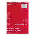 Mead Spell-Write Wirebound Steno Pad, Gregg Rule, Randomly Assorted Cover Colors, 80 White 6 x 9 Sheets