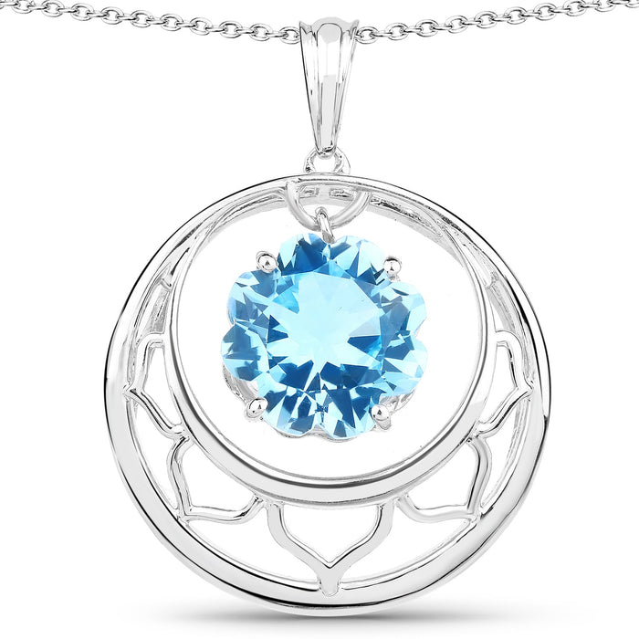8.75 Carat Genuine Swiss Blue Topaz .925 Sterling Silver Pendant by Bids.com