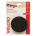VELCRO Sticky-Back Fasteners with Dispenser, Removable Adhesive, 0.75" x 5 ft, Black