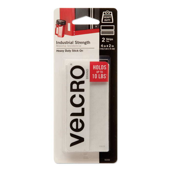 VELCRO Industrial-Strength Heavy-Duty Fasteners, 2" x 4", White, 2/Pack