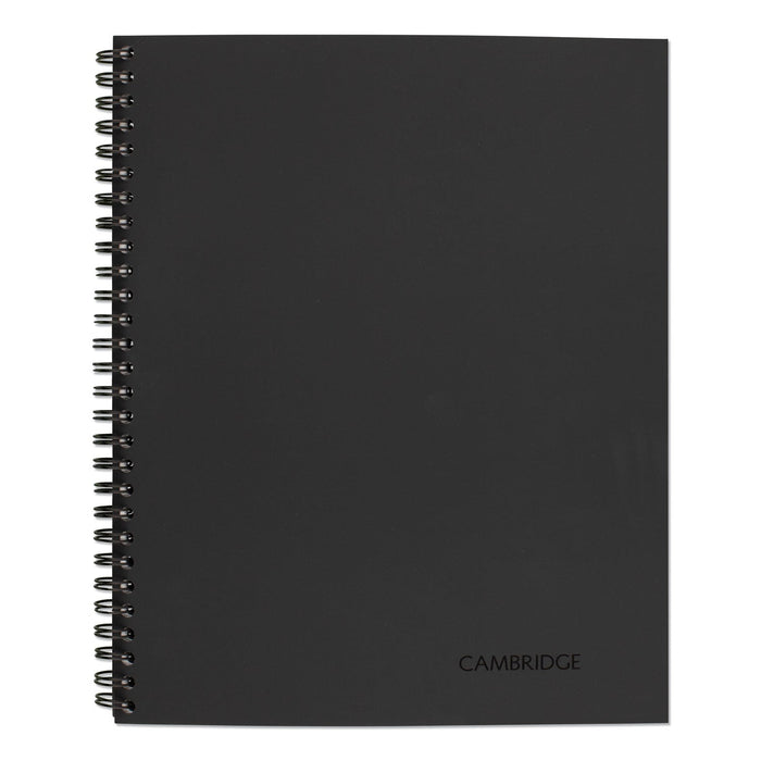 Cambridge Wirebound Business Notebook, 1 Subject, Wide/Legal Rule, Black Cover, 11 x 8.5, 80 Sheets