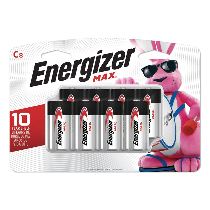 Energizer MAX Alkaline C Batteries, 1.5 V, 8/Pack
