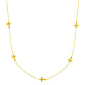 14k Yellow Gold Chain Necklace with Cross Stations by Bids.com