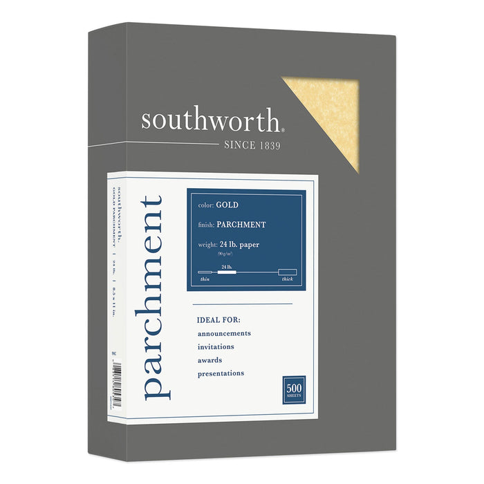 Southworth Parchment Specialty Paper, 24 lb Bond Weight, 8.5 x 11, Gold, 500/Ream