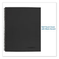 Cambridge Wirebound Business Notebook, 1 Subject, Wide/Legal Rule, Black Linen Cover, 9.5 x 6.63, 80 Sheets