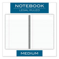 Cambridge Wirebound Business Notebook, 1 Subject, Wide/Legal Rule, Black Linen Cover, 9.5 x 6.63, 80 Sheets