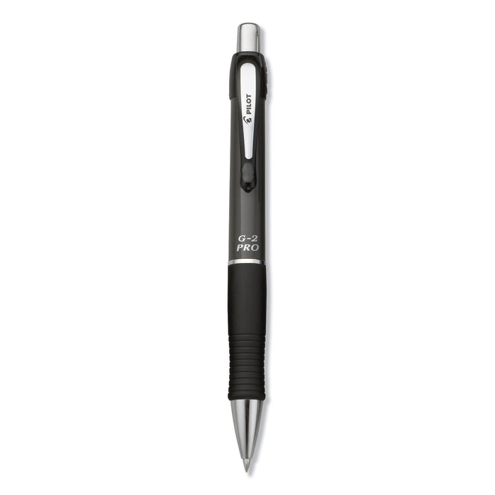 Pilot G2 Pro Gel Pen, Retractable, Fine 0.7 mm, Black Ink, Gray Barrel