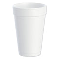 Dart Foam Drink Cups, 16 oz, White, 25/Bag, 40 Bags/Carton