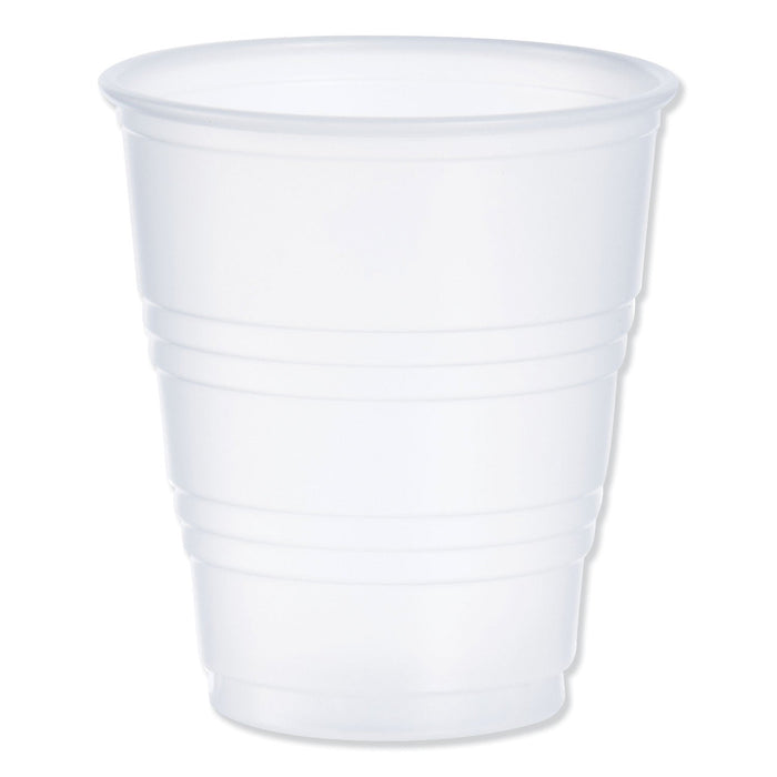 Dart High-Impact Polystyrene Cold Cups, 5 oz, Translucent, 100 Cups/Sleeve, 25 Sleeves/Carton