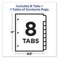 Avery Customizable TOC Ready Index Black and White Dividers, 8-Tab, 1 to 8, 11 x 8.5, 1 Set