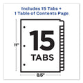 Avery Customizable TOC Ready Index Multicolor Tab Dividers, 15-Tab, 1 to 15, 11 x 8.5, White, Contemporary Color Tabs, 1 Set