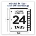 Avery Customizable TOC Ready Index Double Column Multicolor Tab Dividers, 24-Tab, 1 to 24, 11 x 8.5, White, 1 Set