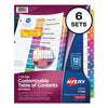 Avery Customizable TOC Ready Index Multicolor Tab Dividers, 12-Tab, 1 to 12, 11 x 8.5, White, Traditional Color Tabs, 6 Sets