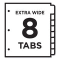 Avery Customizable TOC Ready Index Multicolor Tab Dividers, Extra Wide Tabs, 8-Tab, 1 to 8, 11 x 9.25, White, 1 Set
