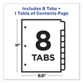 Avery Customizable TOC Ready Index Multicolor Tab Dividers, 8-Tab, 1 to 8, 11 x 8.5, White, Traditional Color Tabs, 1 Set