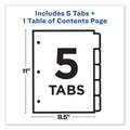 Avery Customizable TOC Ready Index Multicolor Tab Dividers, 5-Tab, 1 to 5, 11 x 8.5, White, Contemporary Color Tabs, 1 Set