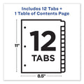 Avery Customizable TOC Ready Index Black and White Dividers, 12-Tab, 1 to 12, 11 x 8.5, 1 Set
