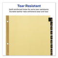 Avery Preprinted Black Leather Tab Dividers w/Gold Reinforced Edge, 12-Tab, Jan. to Dec., 11 x 8.5, Buff, 1 Set