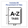 Avery Preprinted Black Leather Tab Dividers w/Copper Reinforced Holes, 25-Tab, A to Z, 11 x 8.5, Buff, 1 Set
