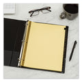 Avery Preprinted Black Leather Tab Dividers w/Gold Reinforced Edge, 25-Tab, A to Z, 11 x 8.5, Buff, 1 Set