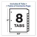 Avery Customizable TOC Ready Index Multicolor Tab Dividers, 8-Tab, 1 to 8, 11 x 8.5, White, Contemporary Color Tabs, 1 Set