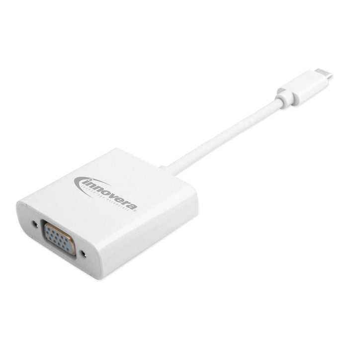 Innovera USB Type-C VGA Adapter, USB-C/VGA, 0.65 ft, White